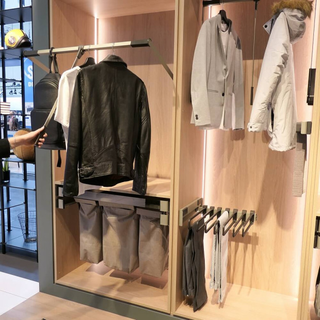 2382817021. Пантограф для гардеробной стандартный, Конеро W 985-1168 мм, нагрузка 0,5-12 кг, 1 уп, цвет ЧЕРНЫЙ