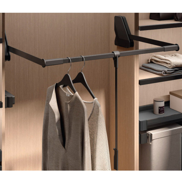 2382817021. Пантограф для гардеробной стандартный, Конеро W 985-1168 мм, нагрузка 0,5-12 кг, 1 уп, цвет ЧЕРНЫЙ