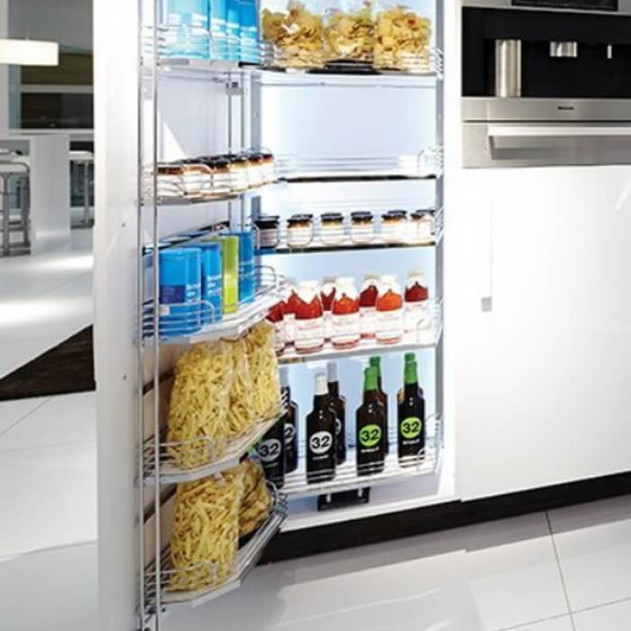 0036950005. Тандем Сайд 600 мм Комплект, рама H1700, Арена КЛАССИК, 5 полок, цвет ХРОМ, дно серое, антислип1 уп