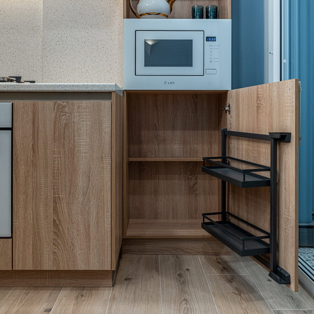 0036449846. Тандем Сайд 600 мм Комплект, рама H600, Арена СТИЛЬ, 2 полки, цвет АНТРАЦИТ, дно антрацит, антислип 1 уп