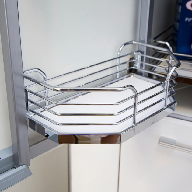 0036950005. Тандем Сайд 600 мм Комплект, рама H1700, Арена КЛАССИК, 5 полок, цвет ХРОМ, дно серое, антислип1 уп