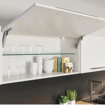 2722467035. Подъемник ФриСпейс PtO, тип E, Комплект из 2 шт (правый и левый), толкатель и 2 крепления к фасаду, цвет СЕРЫЙ/никель