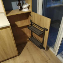 0036449846. Тандем Сайд 600 мм Комплект, рама H600, Арена СТИЛЬ, 2 полки, цвет АНТРАЦИТ, дно антрацит, антислип 1 уп