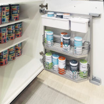 0036920005. Тандем Сайд 600 мм Комплект, рама H600, Арена КЛАССИК, 2 полки, цвет ХРОМ, дно серое, антислип 1 уп