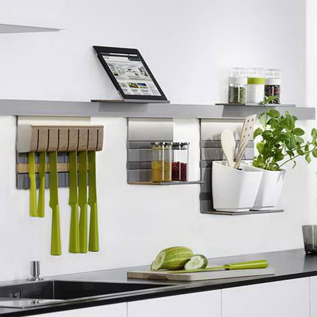 0089019845. ЛинероМозаик профиль 900 мм с 2 заглушками, соединителем и  крепежом, алюминевый. цвет СТАЛЬ нерж