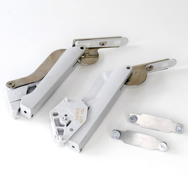 2722467035. Подъемник ФриСпейс PtO, тип E, Комплект из 2 шт (правый и левый), толкатель и 2 крепления к фасаду, цвет СЕРЫЙ/никель