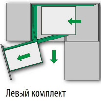 2604099846. Волшебный угол 450 - 600 мм КОМПЛЕКТ, левый, Арена СТИЛЬ, цвет АНТРАЦИТ