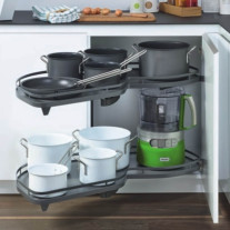 2381919846. Леманс 400 мм КОМПЛЕКТ 2 полки, 2 доводчика, левый, Арена СТИЛЬ, цвет АНТРАЦИТ (23819